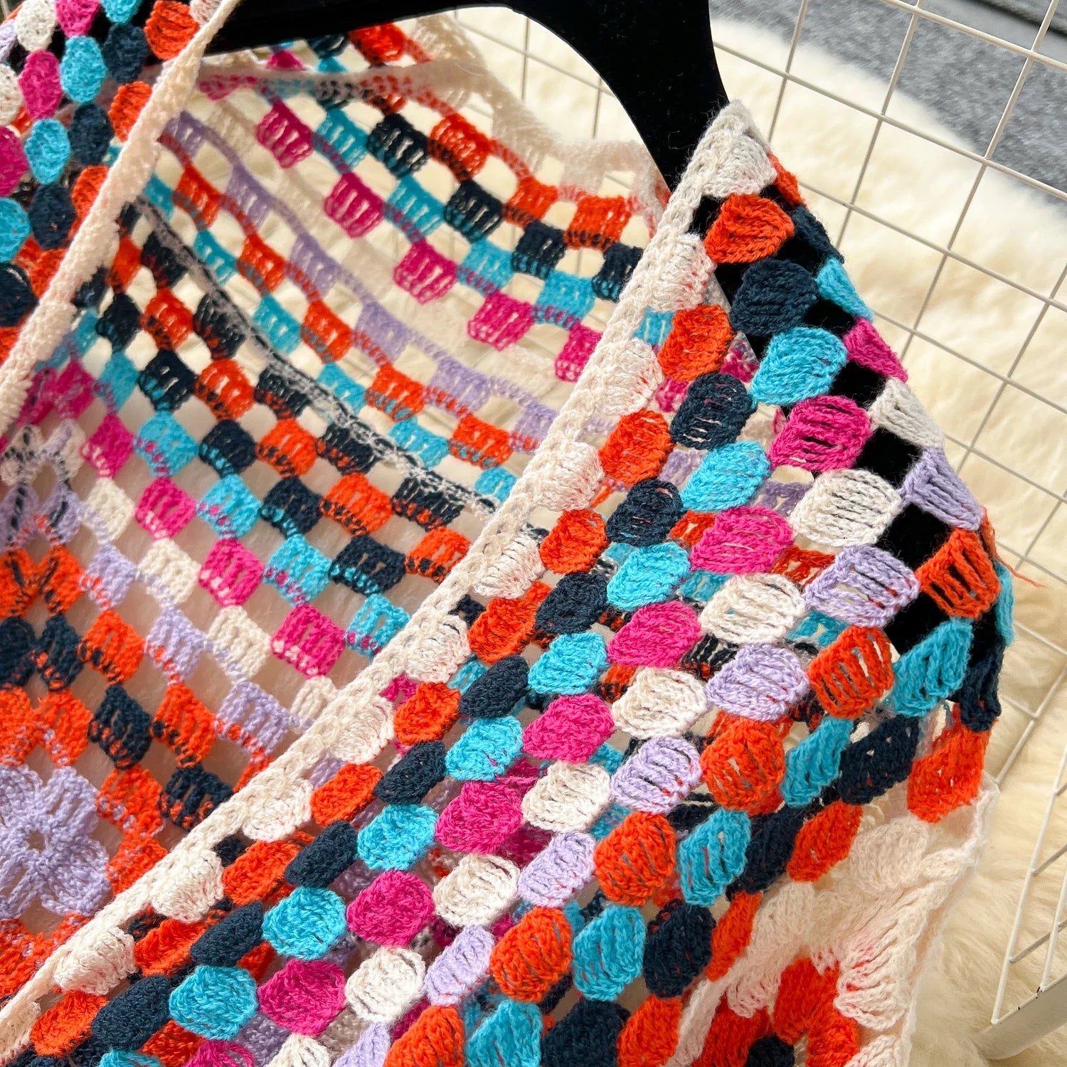 Basics Long Sleeves Vintage Hollow Out Hook Flower Chic Embroidered Knitted Cardigan Top Bohemian Vacation High Street Clothing