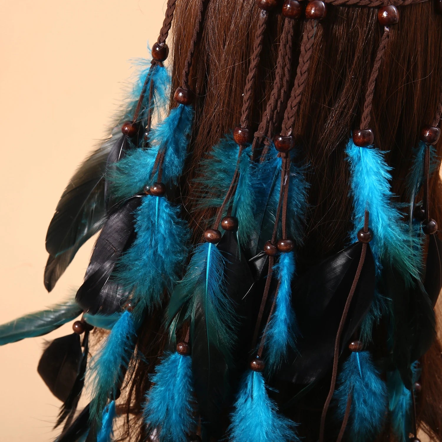 Turquoise Feather Headpiece – Boho Festival Hair Accessory