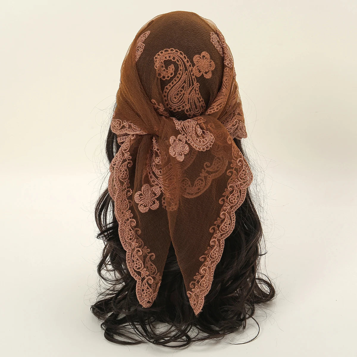 Paisley Lace Edge Scarf – Romantic Boho Gypsy Headscarf Veil