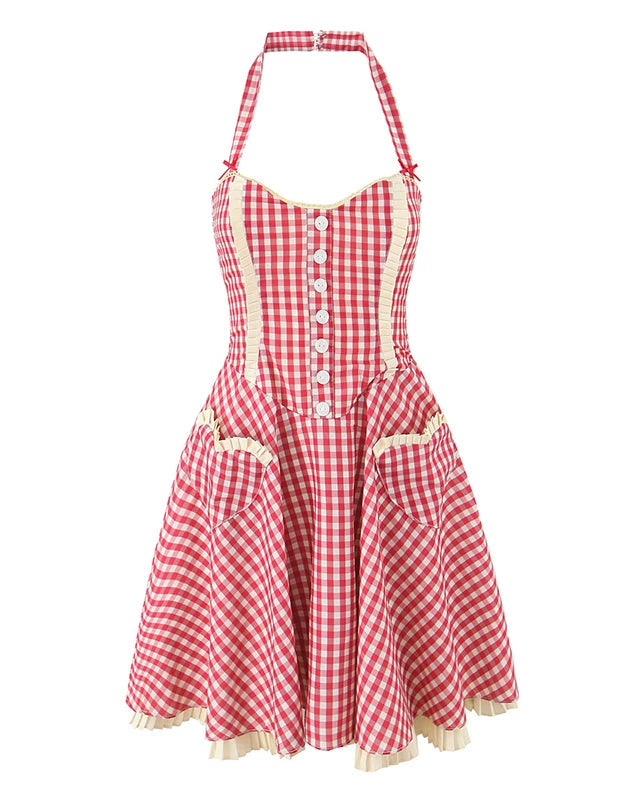 Gingham Sweetheart Mini Dress