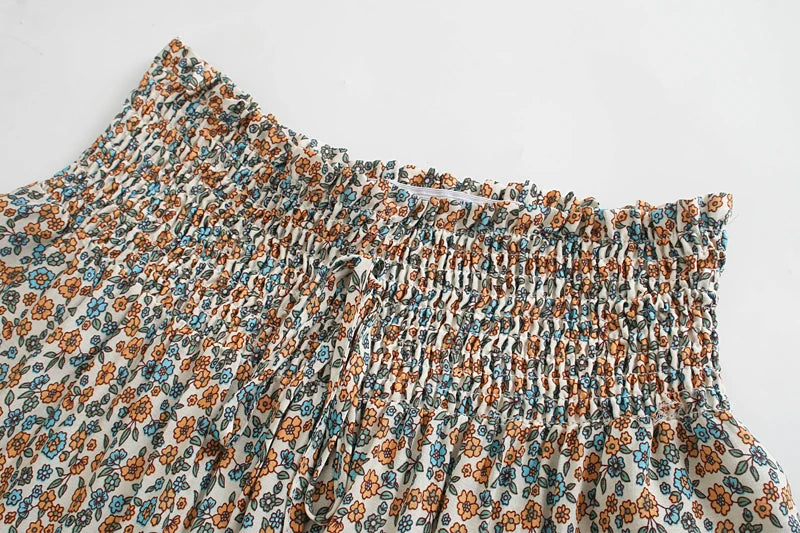 Smocked Floral Maxi Skirt – Boho Border Print Dream (Black / Navy / Red / Beige) Smocked Floral Maxi Skirt – Boho Border Print Dream (Black / Navy / Red / Beige) Skirt