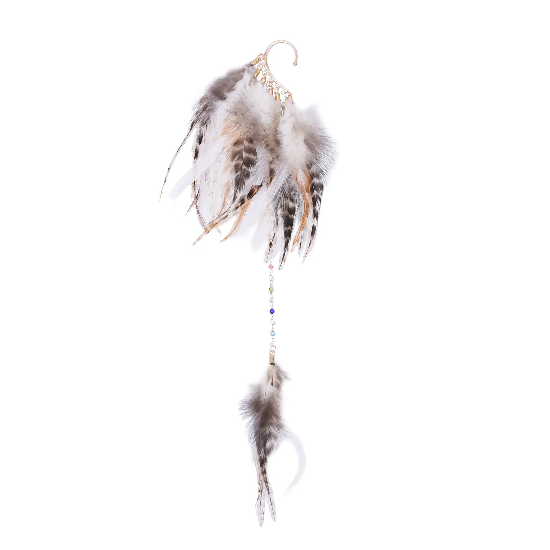 Gypsy Feather Dreamcatcher Earring – Single Statement Piece (5 Boho Colourways) Snow White Gypsy Feather Dreamcatcher Earring – Single Statement Piece (5 Boho Colourways) Earings