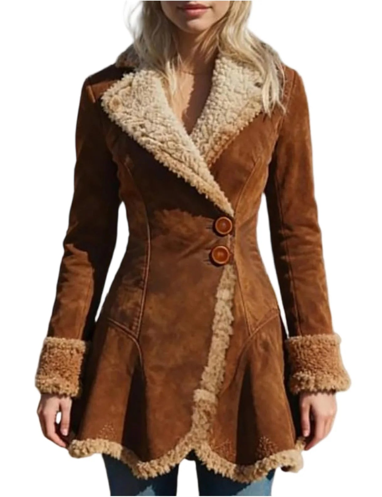 Vintage Penny Lane Faux Shearling Coat – Brown or Black