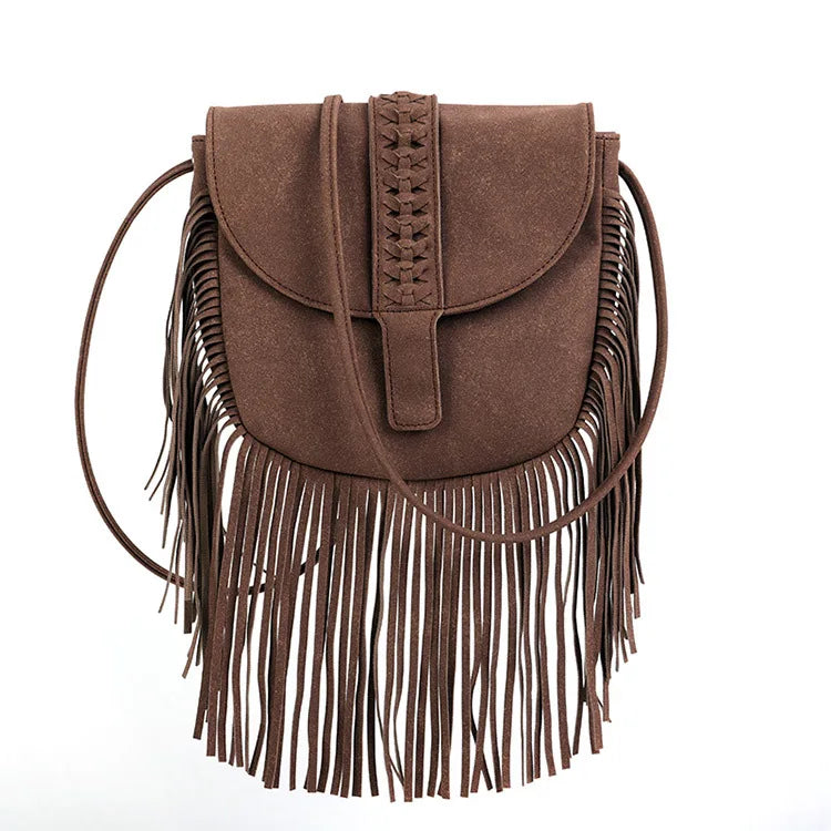 Faux Suede Leather Hippie Gypsy Boho Bag Women's Handbags Bag Vintage Fringe Tassel Bohemian Bag Women Shoulder Crossbody Bags