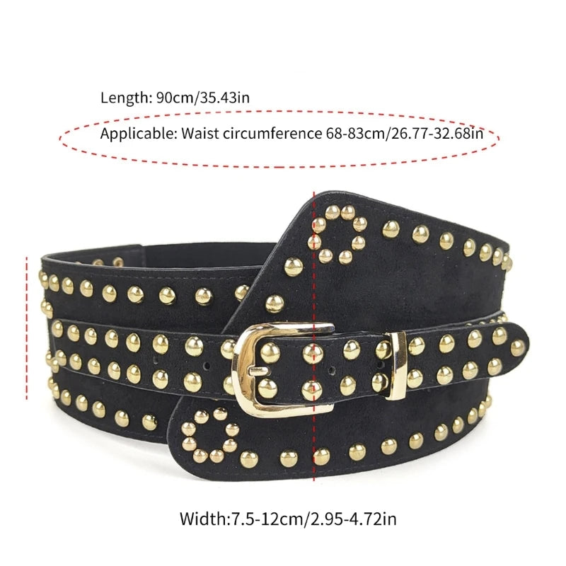 Studded Suede Corset Belt – Asymmetric Boho Cincher (Black / Tan / Brown) Studded Suede Corset Belt – Asymmetric Boho Cincher (Black / Tan / Brown) Belts