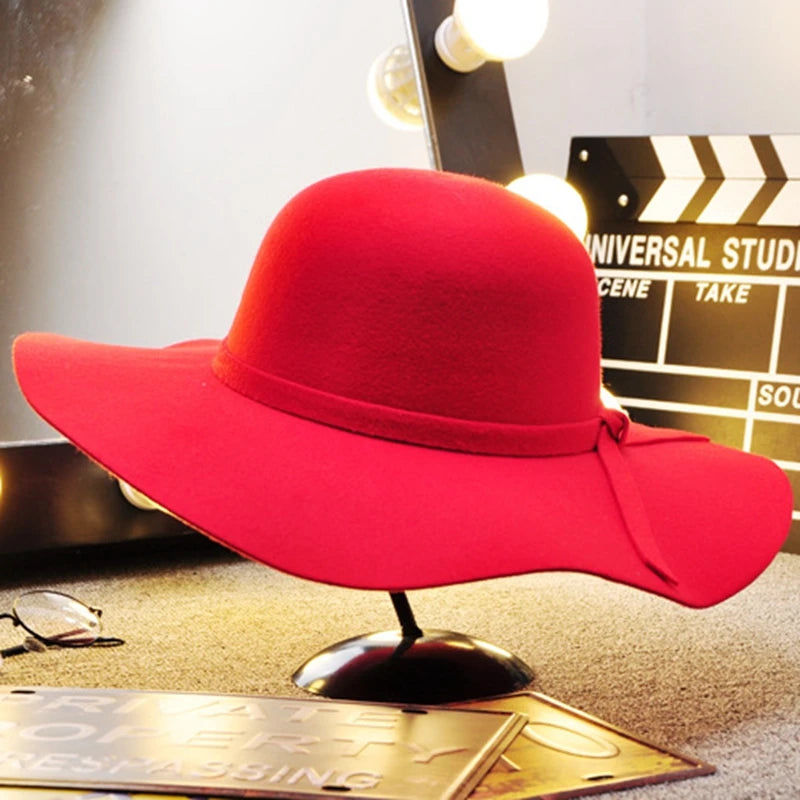 Vintage Wide-Brim Wool Fedora – 6 Boho Colours (The One Everyone Asks About Hat) Red Vintage Wide-Brim Wool Fedora – 6 Boho Colours (The One Everyone Asks About Hat) Hats