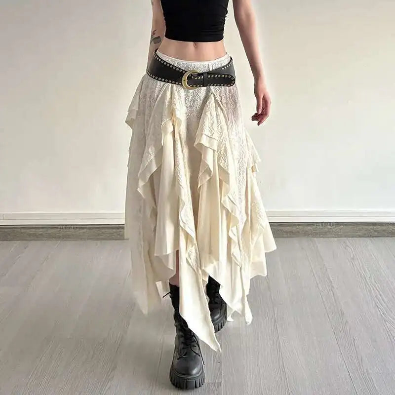 Asymmetric Lace High-Low Skirt | Boho Festival Gypsy