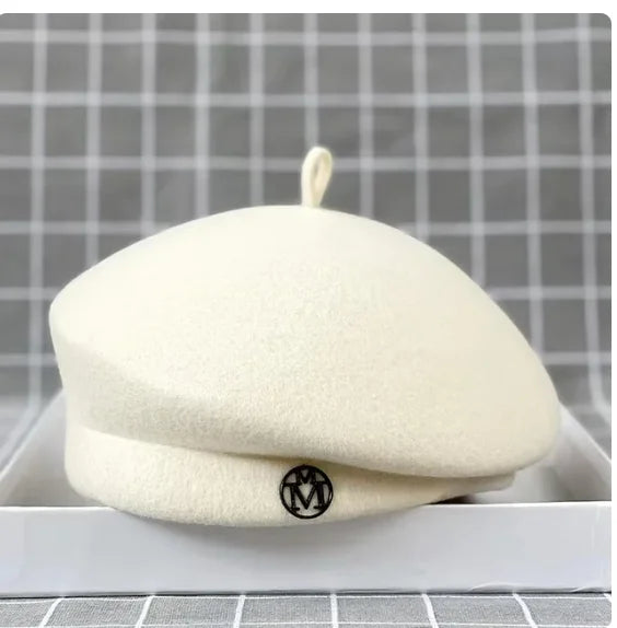 Parisian Boho Wool Beret with M Charm – 3 Timeless Colours (The One You’ll Wear Every Day) Cream Adjustable Parisian Boho Wool Beret with M Charm – 3 Timeless Colours (The One You’ll Wear Every Day) Hats