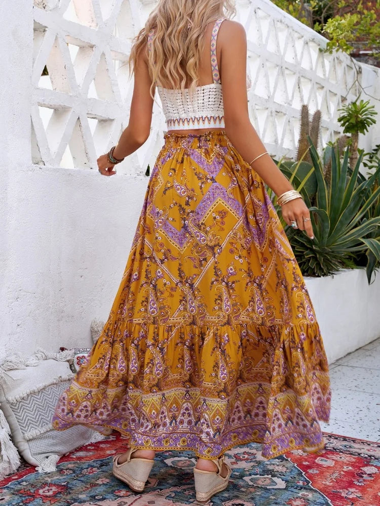 Paisley Boho Maxi Skirt – Gypsy Festival Essential (Mustard) Paisley Boho Maxi Skirt – Gypsy Festival Essential (Mustard) Skirt