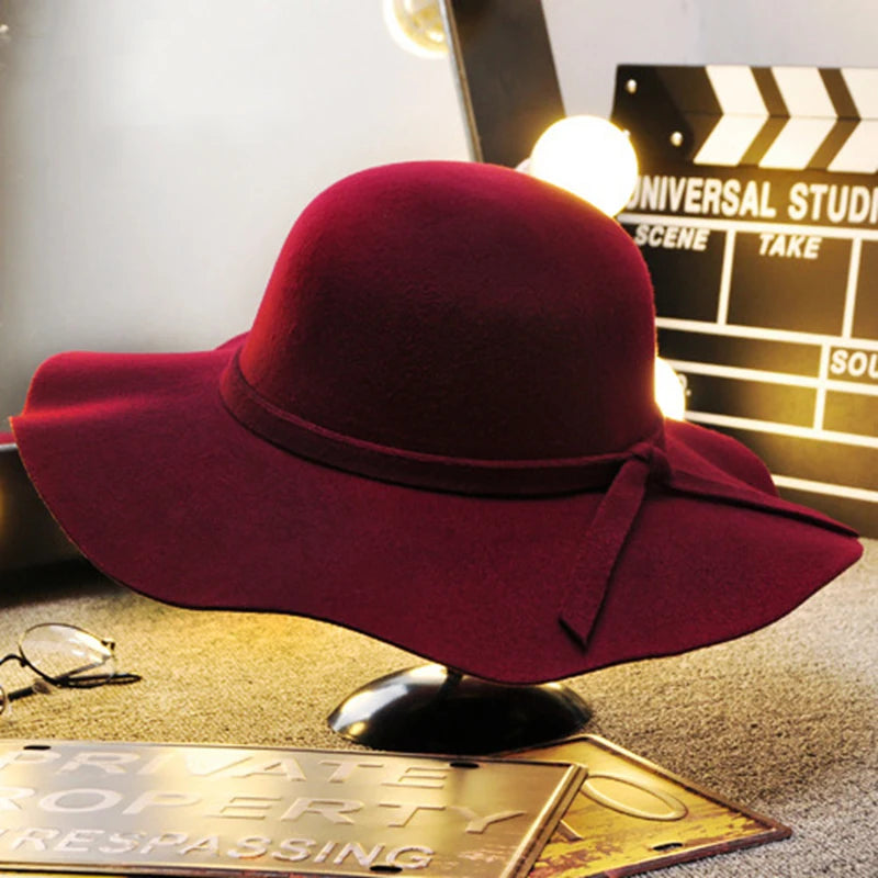 Vintage Wide-Brim Wool Fedora – 6 Boho Colours (The One Everyone Asks About Hat) Wine red Vintage Wide-Brim Wool Fedora – 6 Boho Colours (The One Everyone Asks About Hat) Hats