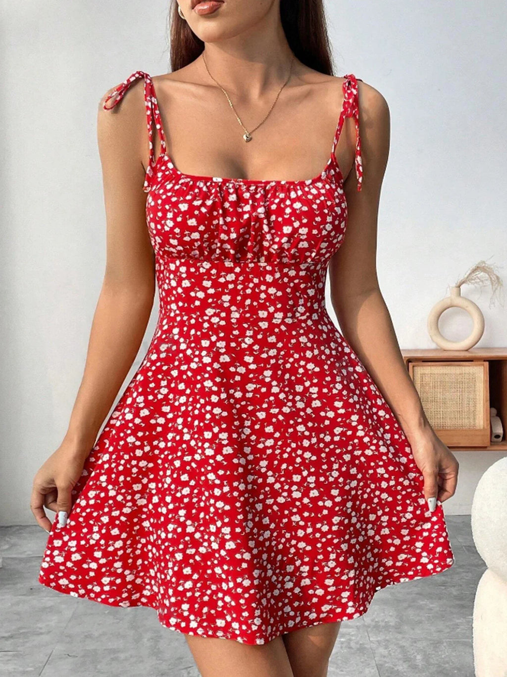 Meadow Flutter Tied Strap Dress - Four Eye Catching Colours