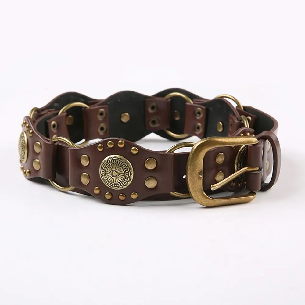 Engraved Concho Leather Belt – Adjustable Boho Classic Engraved Concho Leather Belt – Adjustable Boho Classic Belts