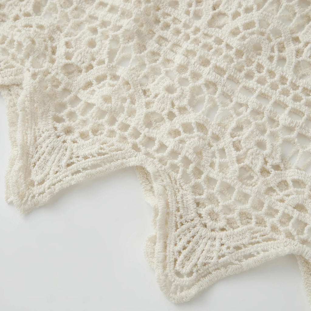 Creamy White Crochet Lace Tiered Maxi Skirt | Boho Festival Flow