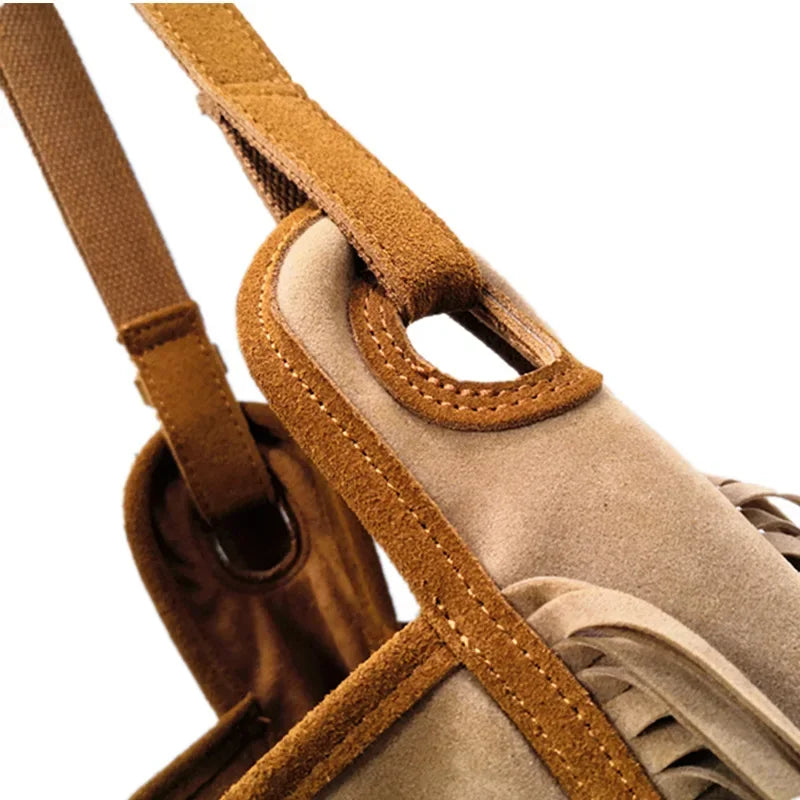 Women Fashion Leather Fringes Hobo Shoulder Bag 2025 Female Casual Suede Big Capacity Tassel Gypsy Hippie Boho Ibiza Slouchy Bag