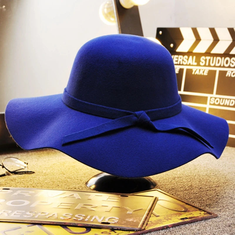 Vintage Wide-Brim Wool Fedora – 6 Boho Colours (The One Everyone Asks About Hat) Blue Vintage Wide-Brim Wool Fedora – 6 Boho Colours (The One Everyone Asks About Hat) Hats