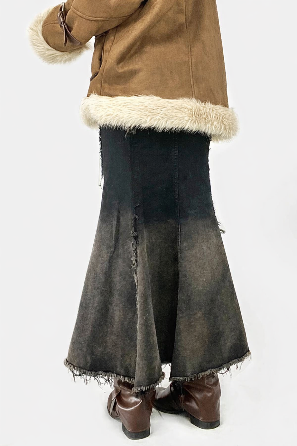 Y2K Patch Denim Maxi